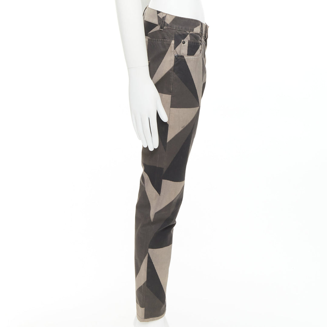 RICK OWENS DRKSHDW 2013 Vintage Island Geometric Detroit camo polygon pants 29"