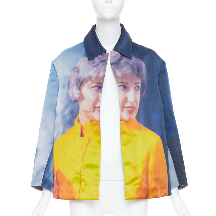 rare UNDERCOVER Cindy Sherman print blue yellow polyester silk jacket JP2 M