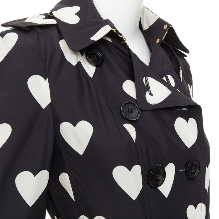 BURBERRY 2013 Runway Sandringham heart print double breasted trench jacket S