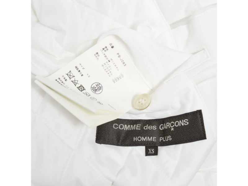 COMME DES GARCONS Homme Plus 2018 white brick sheer overlay quilted jacket XS