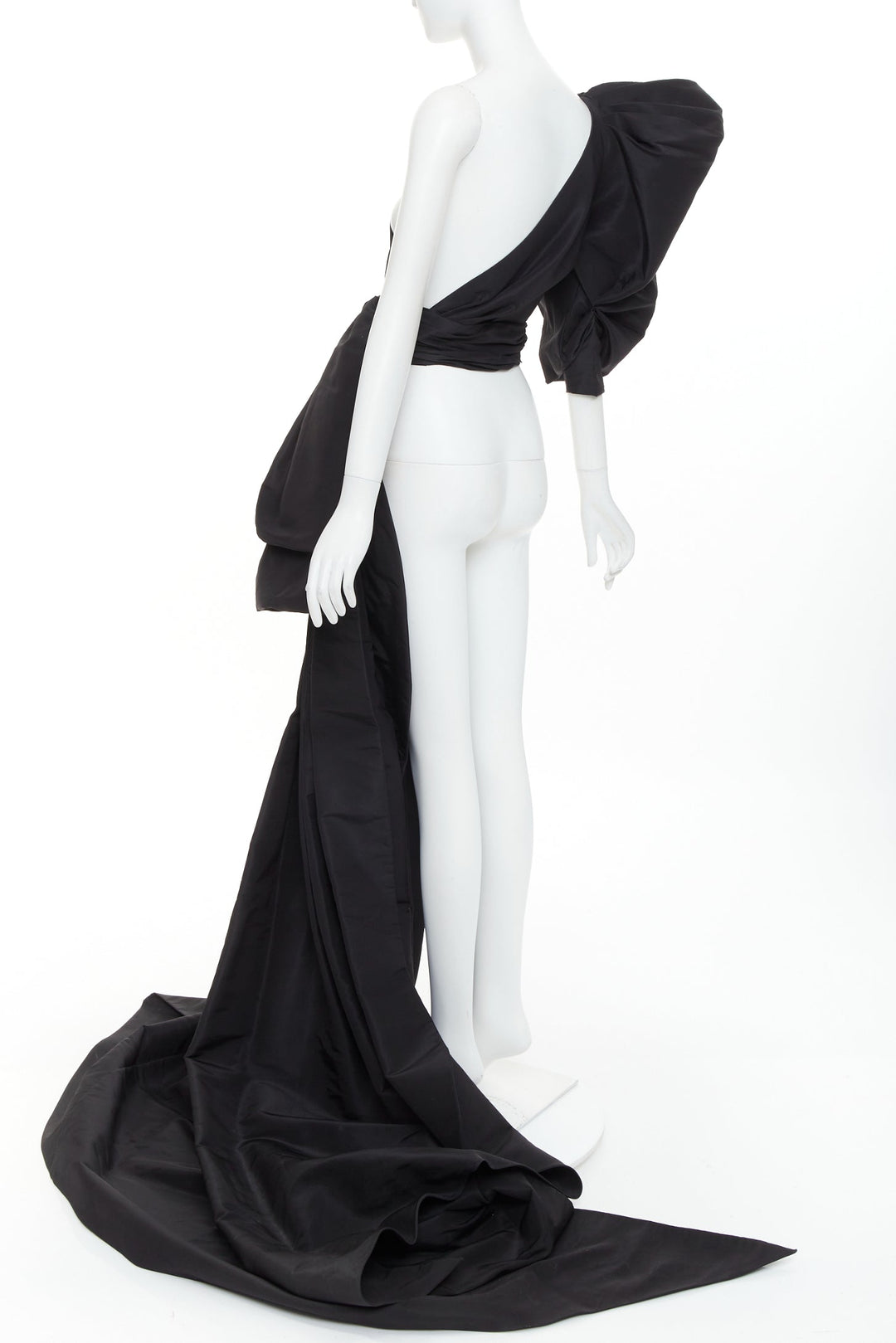 rare ALEXANDRE VAUTHIER COUTURE SS2017 Runway black tafetta bustle train top