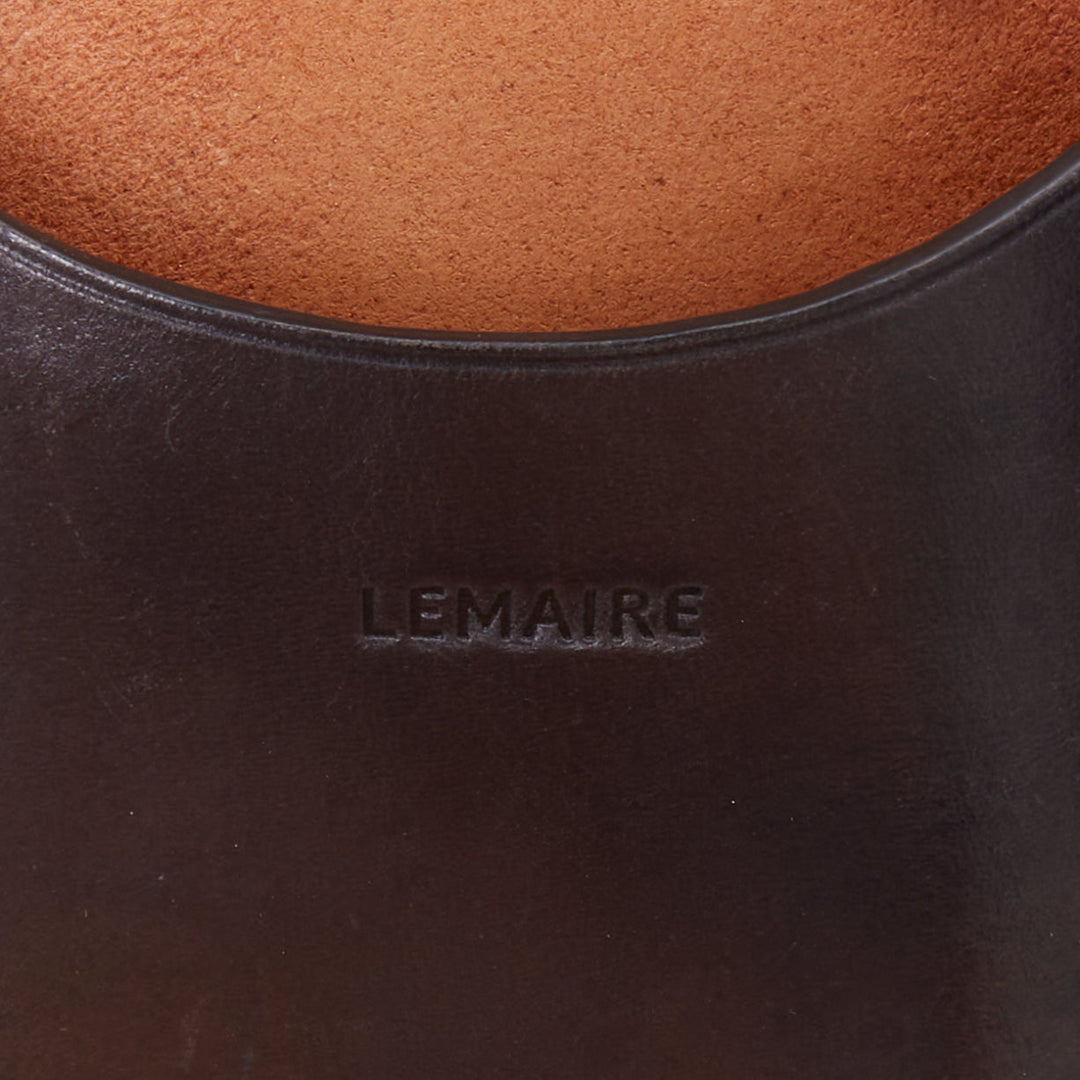 LEMAIRE Il BUSSETTO Small Cartridge brown leather structured crossbody bag