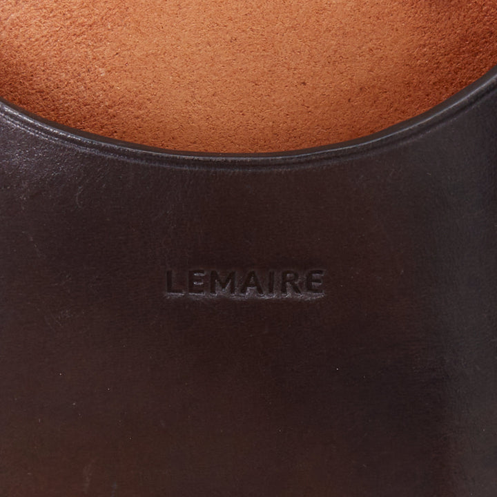LEMAIRE Il BUSSETTO Small Cartridge brown leather structured crossbody bag