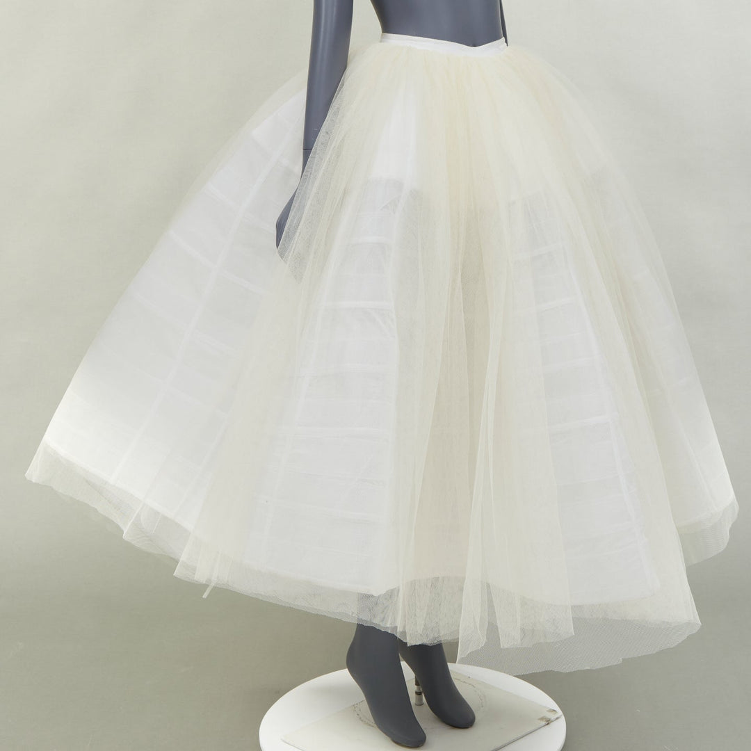 ALEXANDRE VAUTHIER cream white tulled caged crinoline full skirt