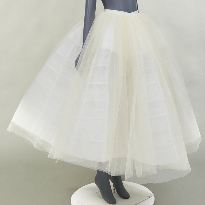 ALEXANDRE VAUTHIER cream white tulled caged crinoline full skirt