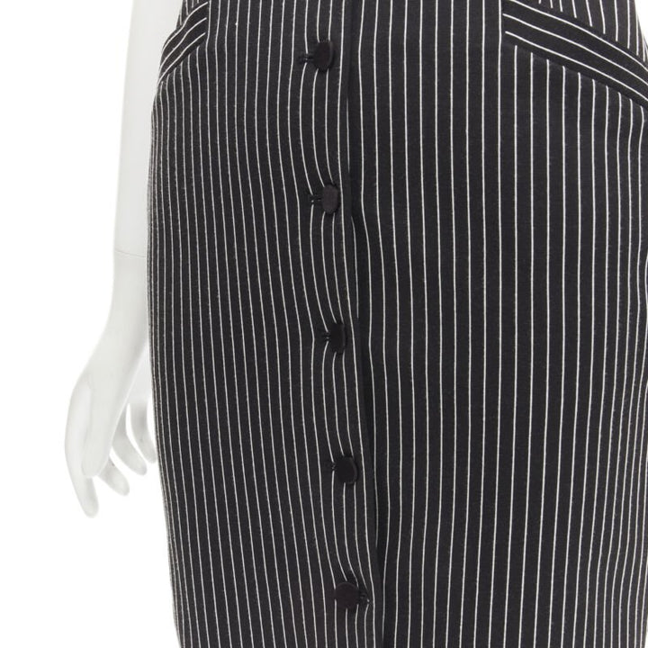 DIANE VON FURSTENBERG Gilet Dress black white vertical pinstripes dress US0 XS