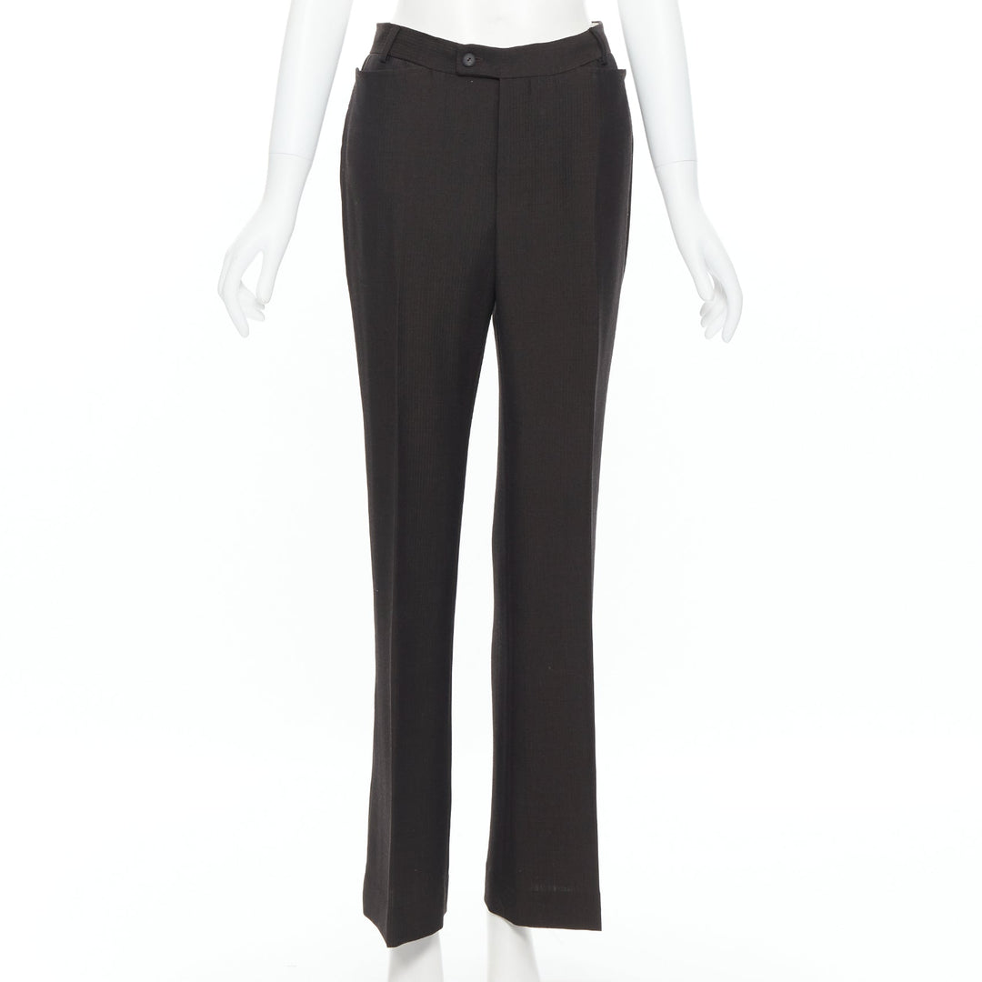 vintage GUCCI TOM FORD 1996 brown wool mohair dart front blazer pant set IT42 M