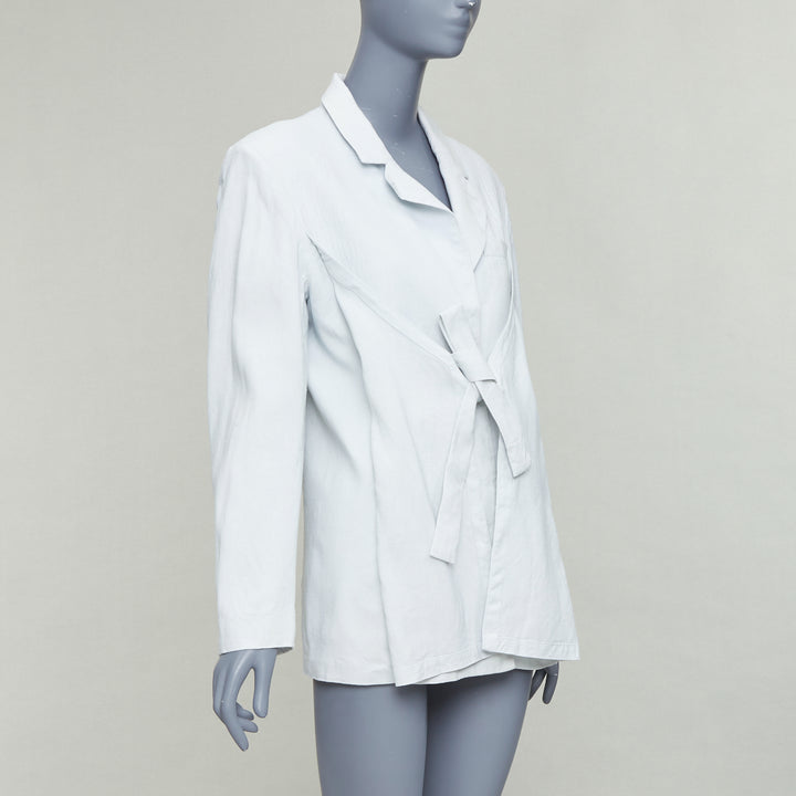 JACQUEMUS Le Coup De Soleil blue hemp virgin wool blend blazer FR34 XS