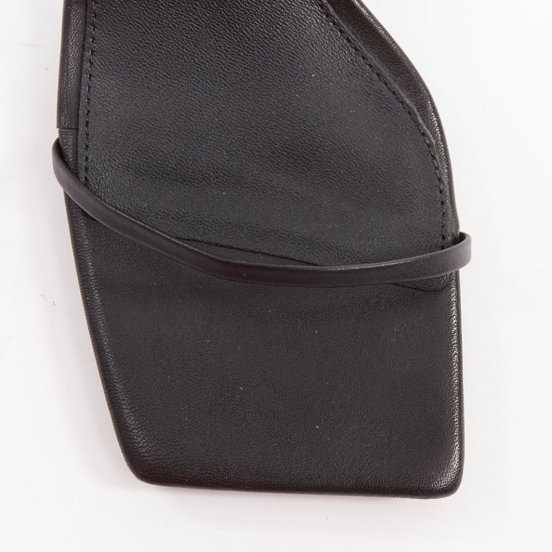 TOTEME The Strappy Heel 55 black leather square toe thin strap sandals EU36