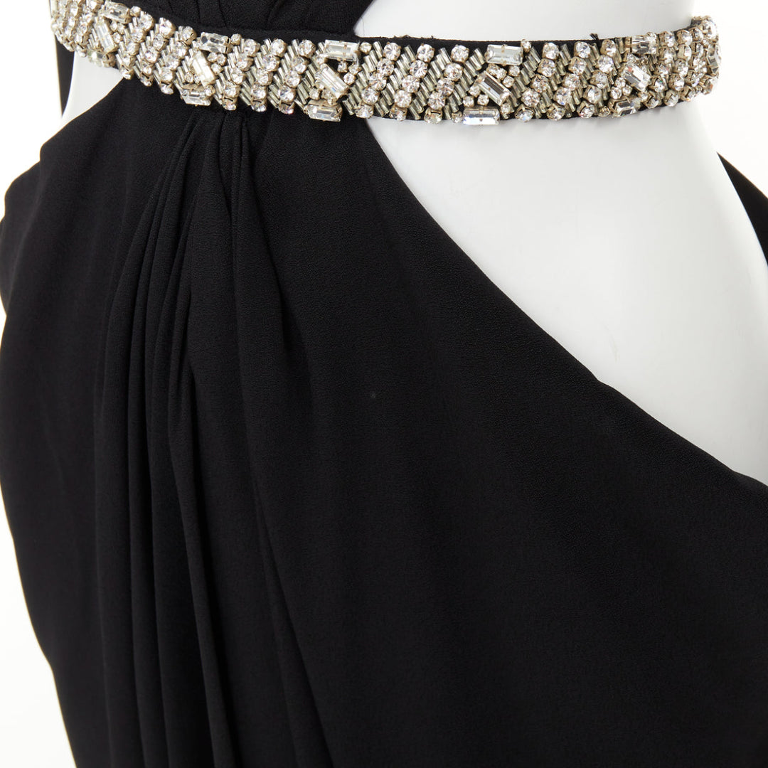 ALEXANDRE VAUTHIER COUTURE SS2023 Runway crystal belted open waist hooded dress