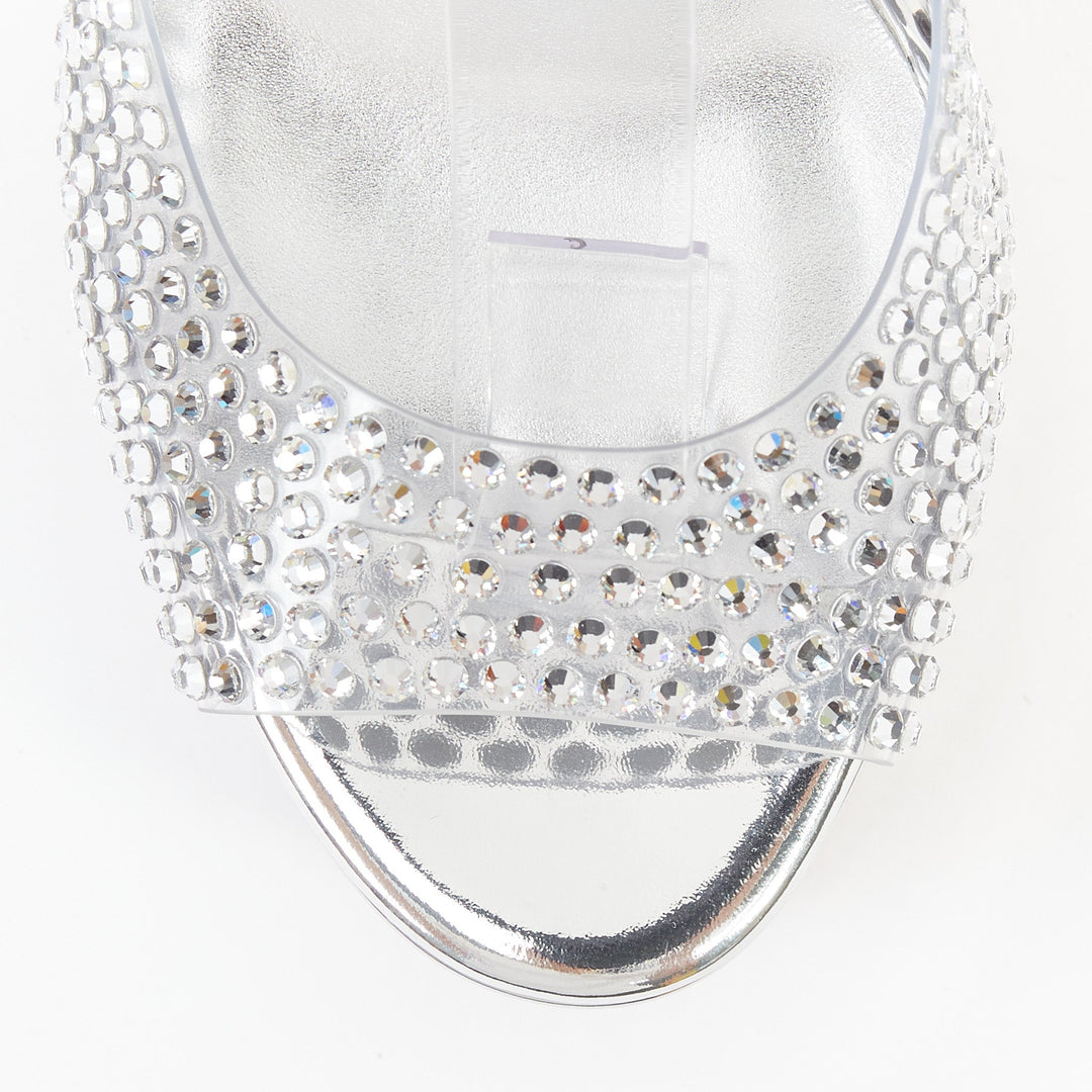CHRISTIAN LOUBOUTIN Bridal Cassandrissima Alta 130 crystal silver platform EU36