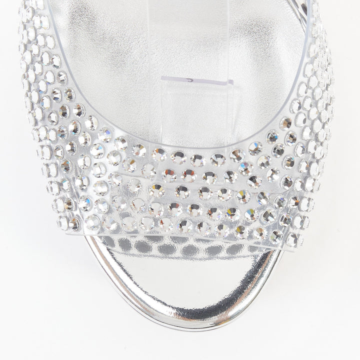 CHRISTIAN LOUBOUTIN Bridal Cassandrissima Alta 130 crystal silver platform EU36