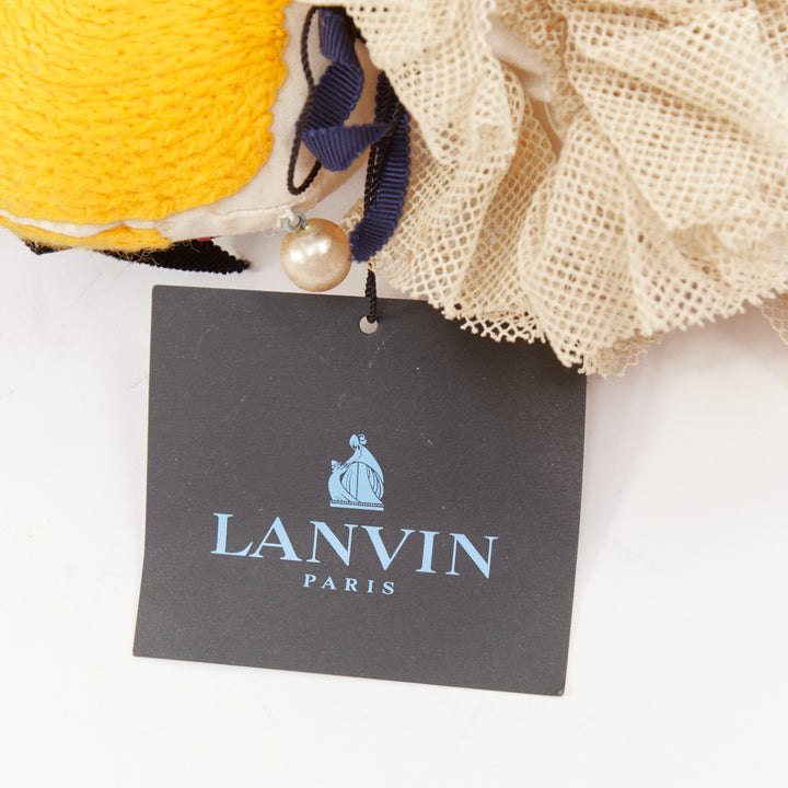LANVIN 2011 Alber Elbaz Dessine l'Espoir beige mesh ruffle dress fabric doll
