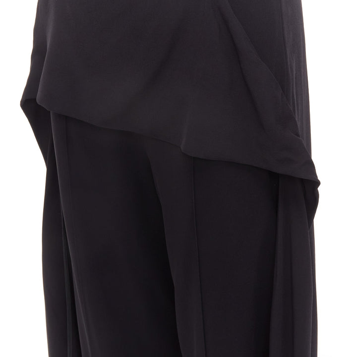 MATICEVSKI 2019 Manner black viscose blend skirt front cropped trousers  AU10 L