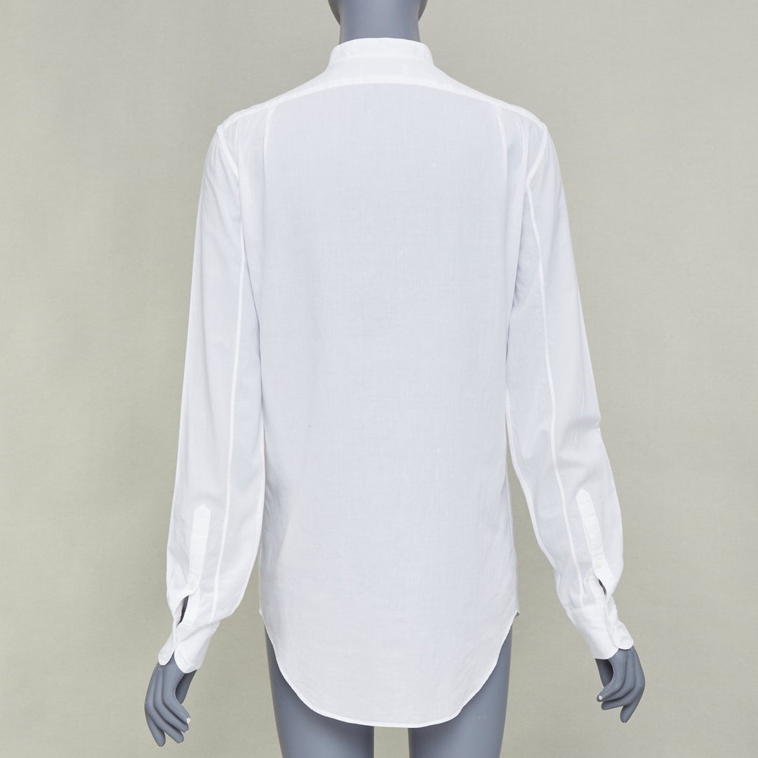 ALEXANDER MCQUEEN KIDS 2017 white embroidered eyelets trim priest shirt Y14+ XS