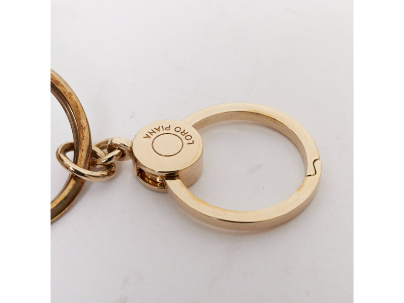 LORO PIANA 100% mink fur brown cream Tiger bag charm keyring