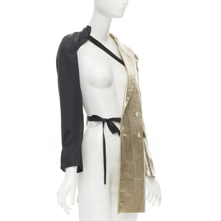 Runway COMME DES GARCONS 2011 gold pleated harness asymmetric open jacket S