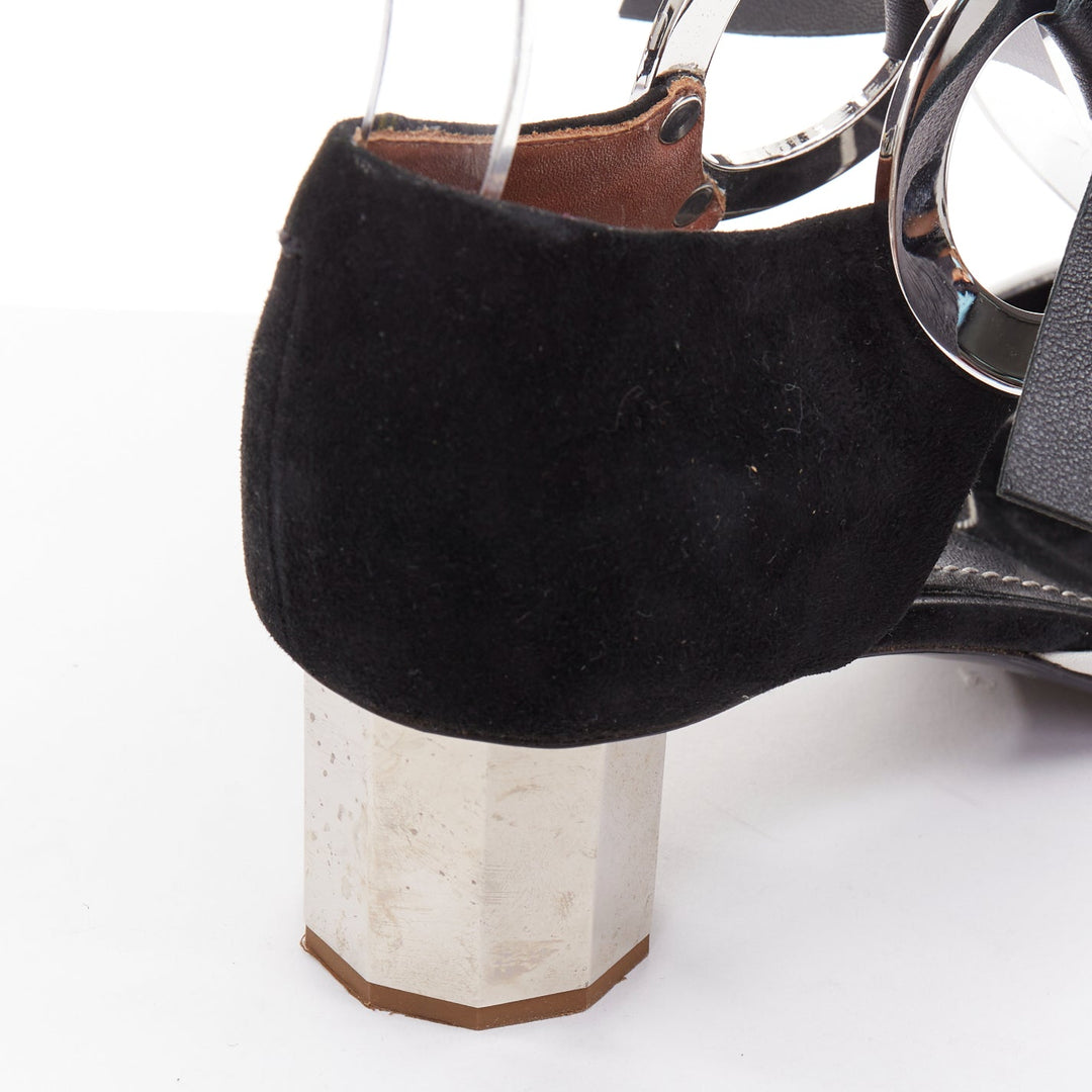 PROENZA SCHOULER 2016 bicolor black white grommet metal heels EU36