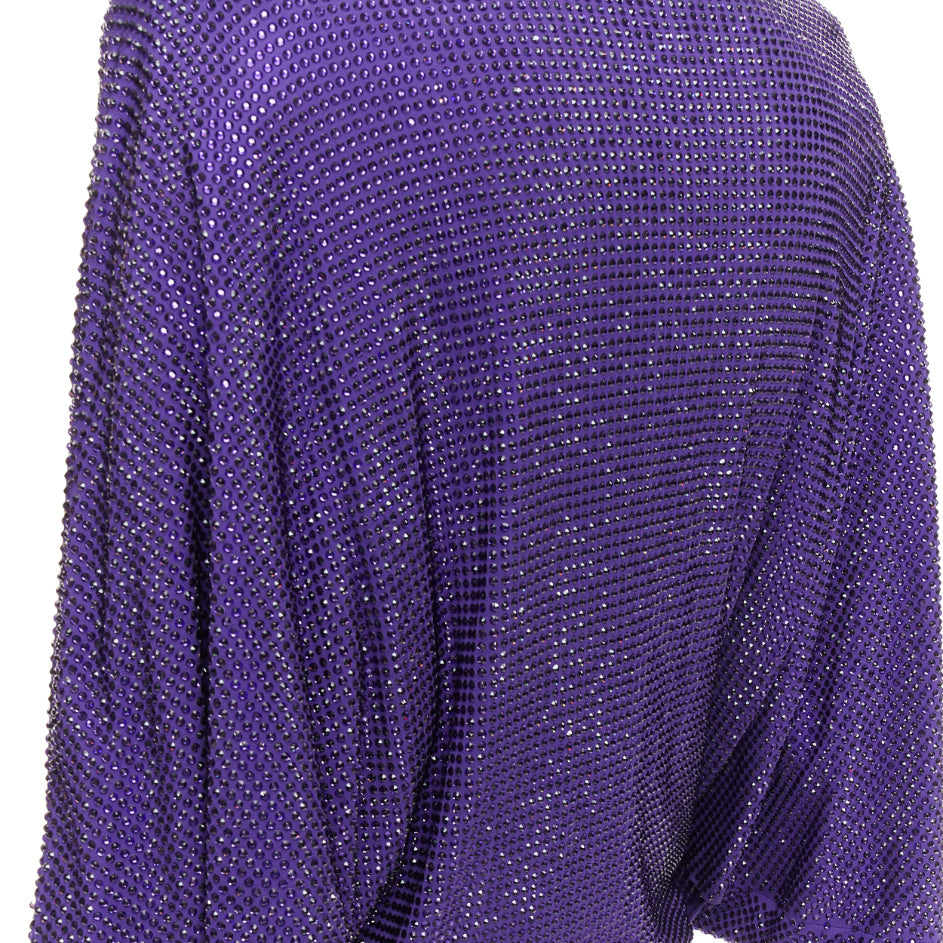 ALEXANDRE VAUTHIER COUTURE SS2018 Runway purple strass crystal power mini dress