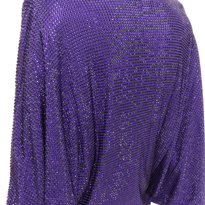 ALEXANDRE VAUTHIER COUTURE SS2018 Runway purple strass crystal power mini dress