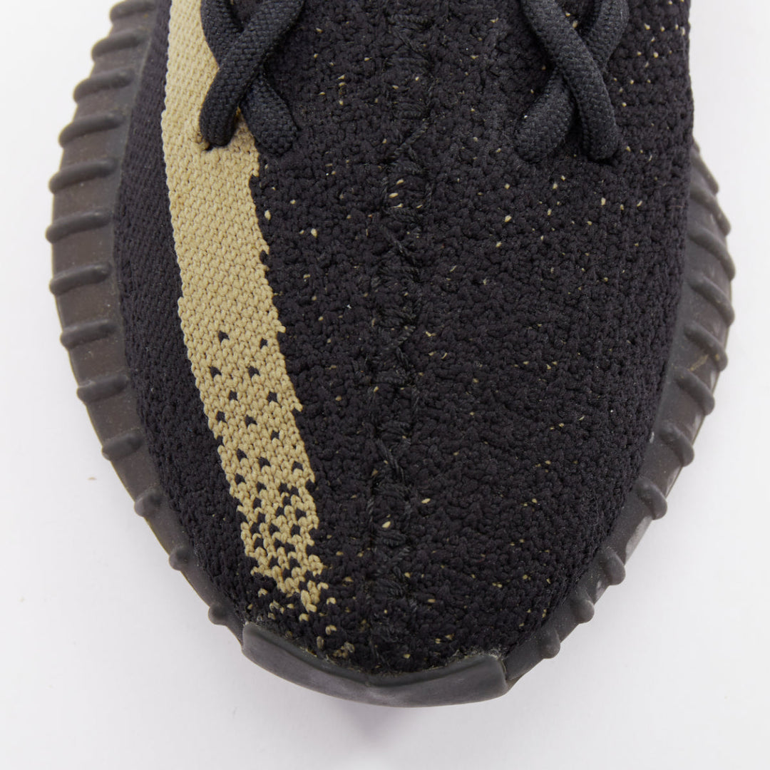 YEEZY ADIDAS Boost 350 V2 black olive green colorblock low top sneakers US4.5