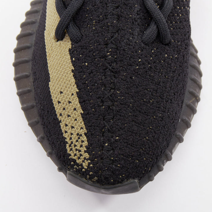 YEEZY ADIDAS Boost 350 V2 black olive green colorblock low top sneakers US4.5