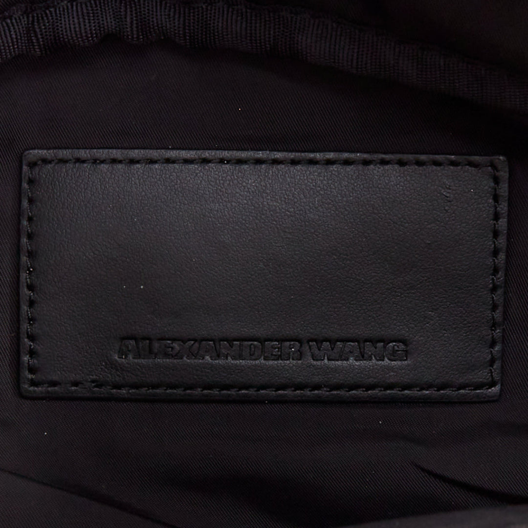 ALEXANDER WANG Attica black leather silver multi zip waist belt bag