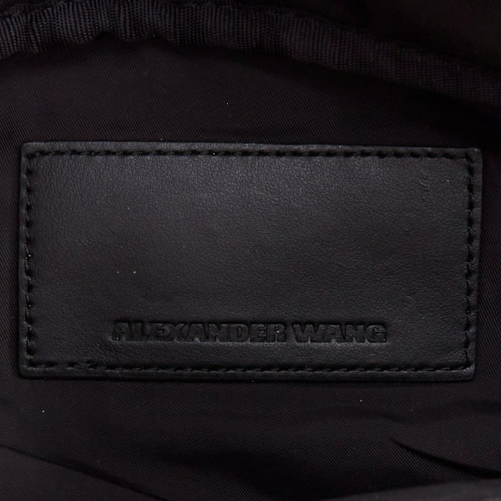 ALEXANDER WANG Attica black leather silver multi zip waist belt bag
