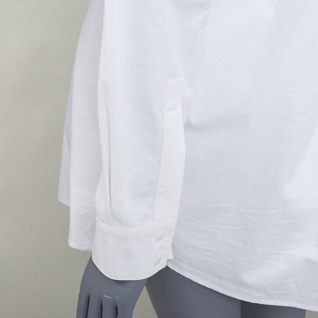KIMHEKIM Tonight Venus gathered pearl button asymmetric oversized shirt FR36 S