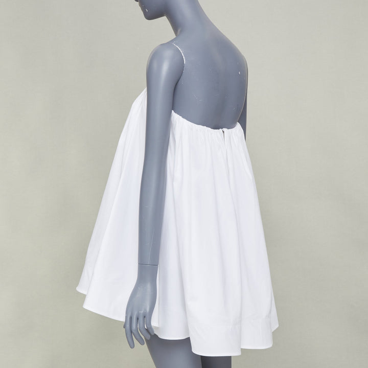 MATICEVSKI 2016 Profound white crisp cotton babydoll high low tunic top AUS8 S