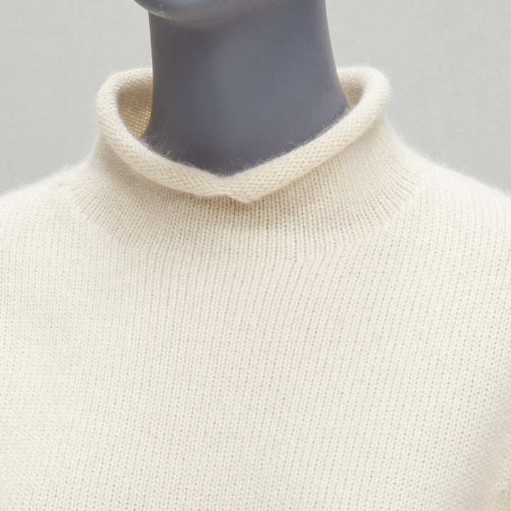 OLD CELINE PHOEBE PHILO cream cashmere mohair cutout turtleneck sweater M