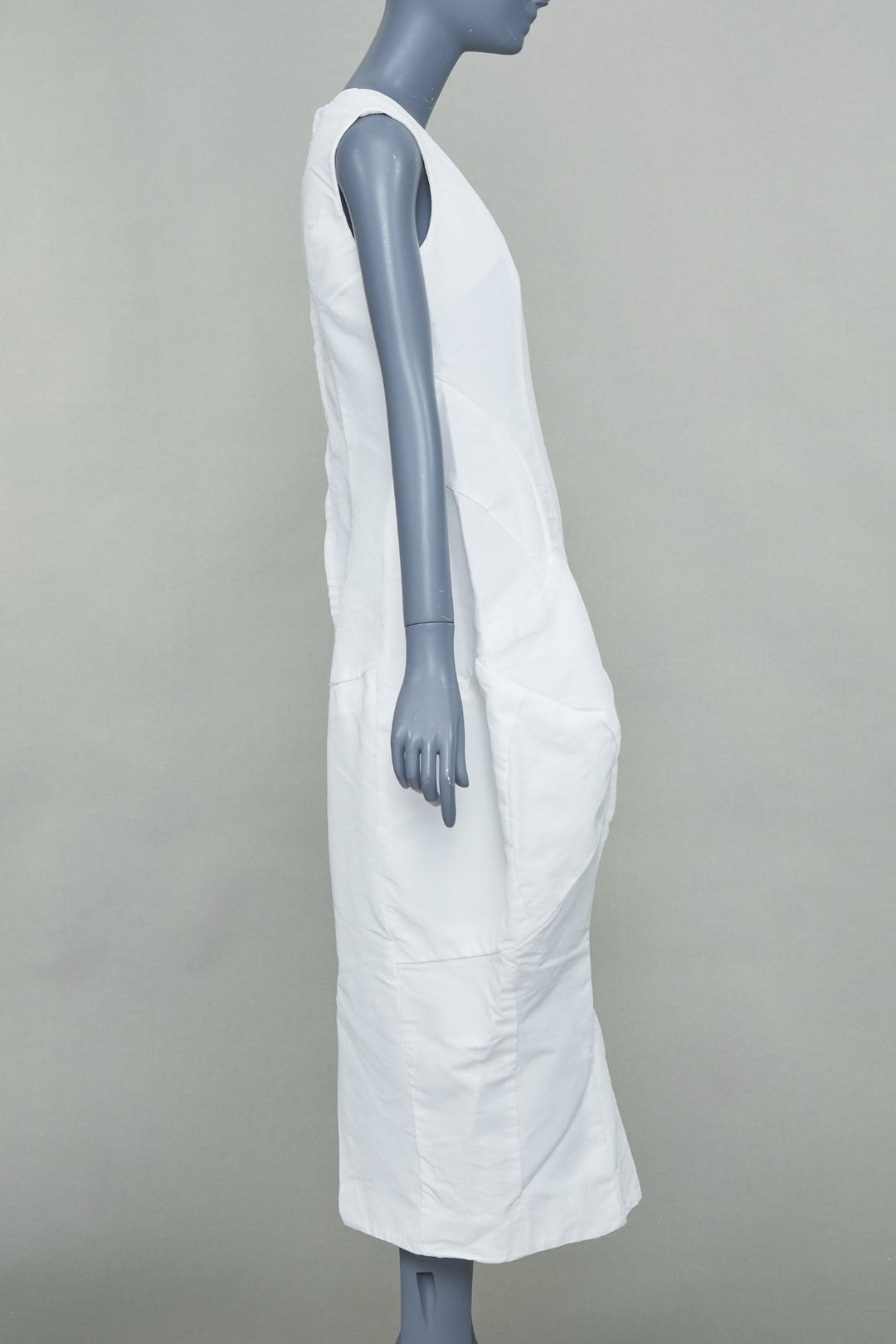 COMME DES GARCONS 2018 white architectural panel balloon bulbous panel dress XS