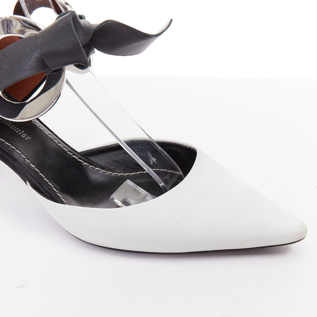 PROENZA SCHOULER 2016 bicolor black white grommet metal heels EU36