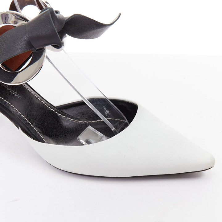 PROENZA SCHOULER 2016 bicolor black white grommet metal heels EU36