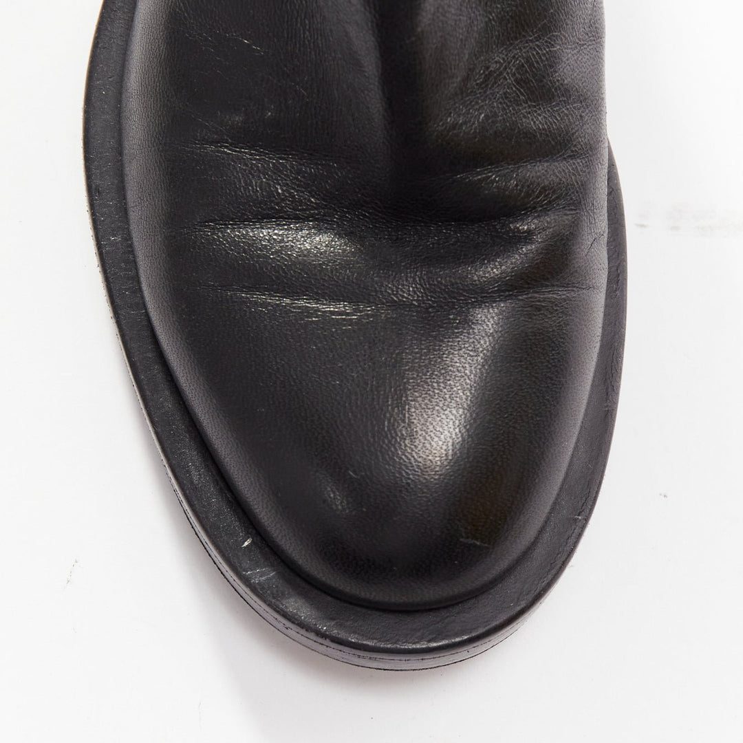 NICOLAS KIRKWOOD black XL pearl embellished heel knee high flat boots EU37.5