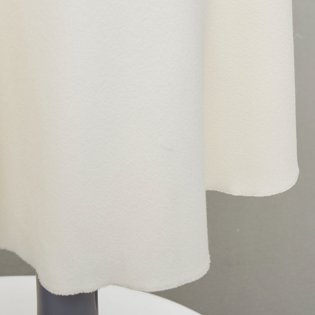 GIAMBATTISTA VALLI cream silk lined high waist flute mermaid midi skirt IT38 XS