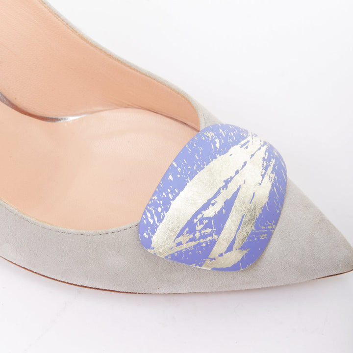 RUPERT SANDERSON New Nada grey suede purple Arty buckle pumps EU38