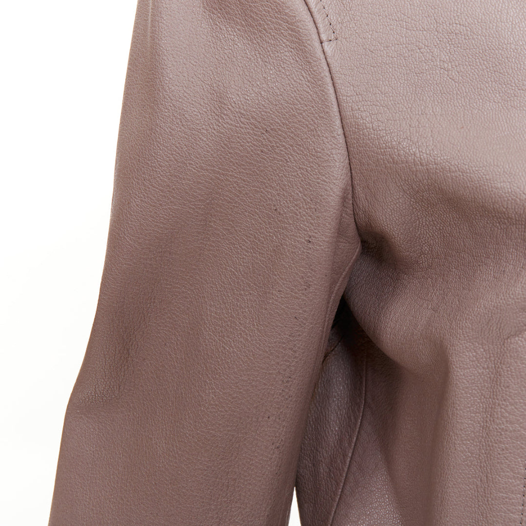 CHRISTIAN DIOR beige goat leather handpainted Phoenix zipped biker jacket FR38 M