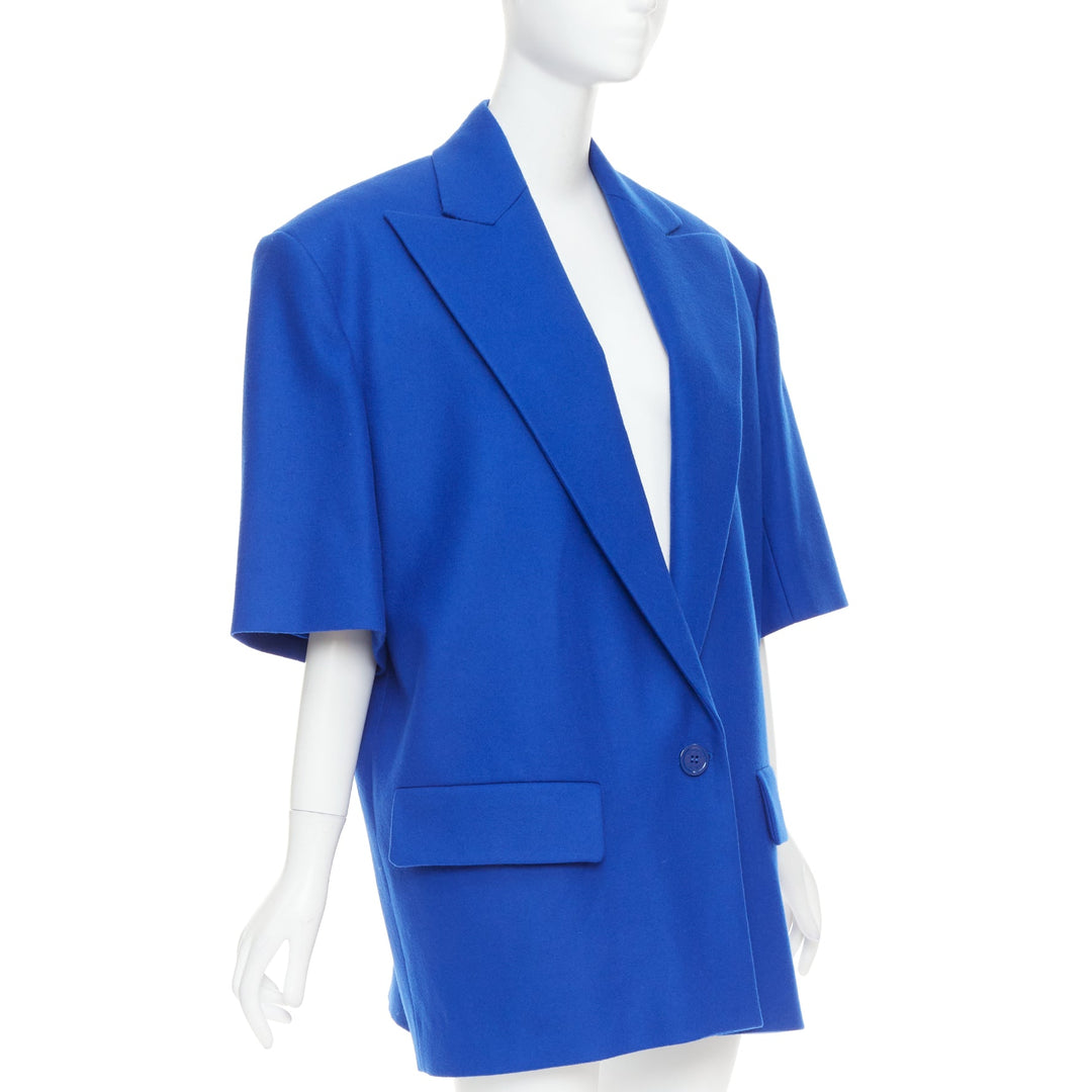 ALEXANDRE VAUTHIER COUTURE AW2022 Runway blue short sleeve oversized blazer