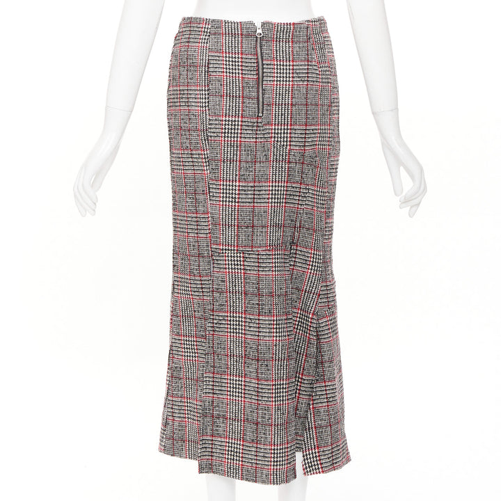 MCQ ALEXANDER MCQUEEN multicolor plaid checked tweed pleated midi skirt IT38