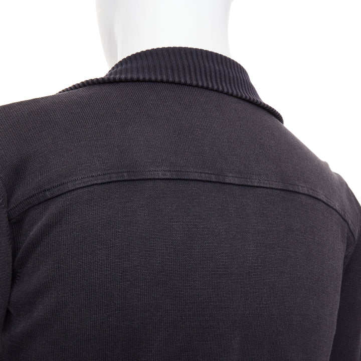 PRADA 2012 cotton full zip mock neck knit cardigan washed effect sweater IT48 M