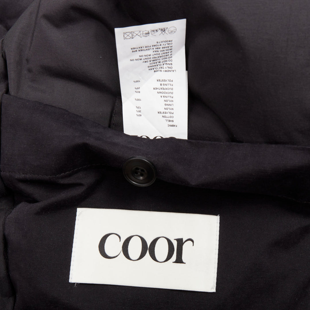COOR Korea Minimal Cara black cotton blend duck down feather puffer jacket M