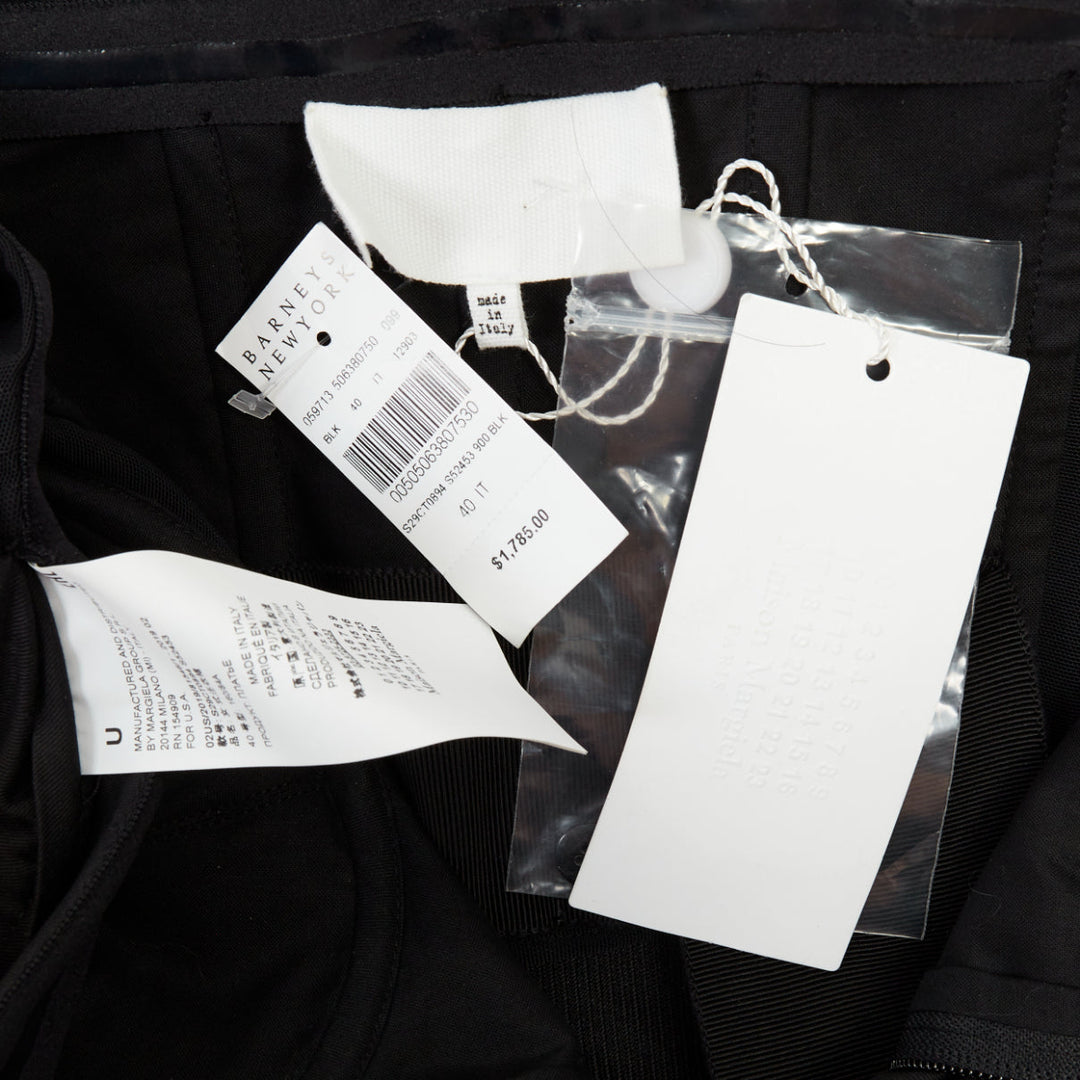 MAISON MARGIELA 2019 black deconstructed bustier strapless dress IT40 S