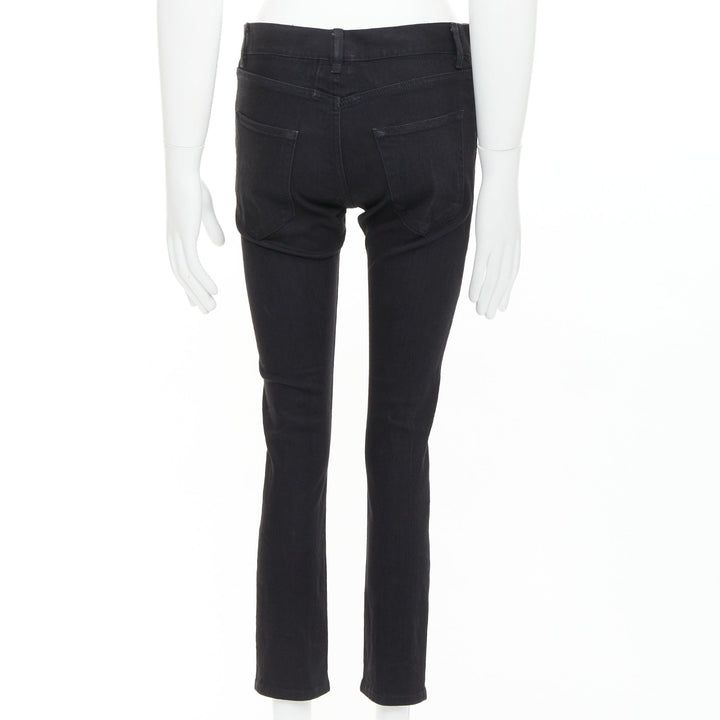 SAINT LAURENT 2013 D02 M/SK-LW black cotton classic cropped jeans 30"