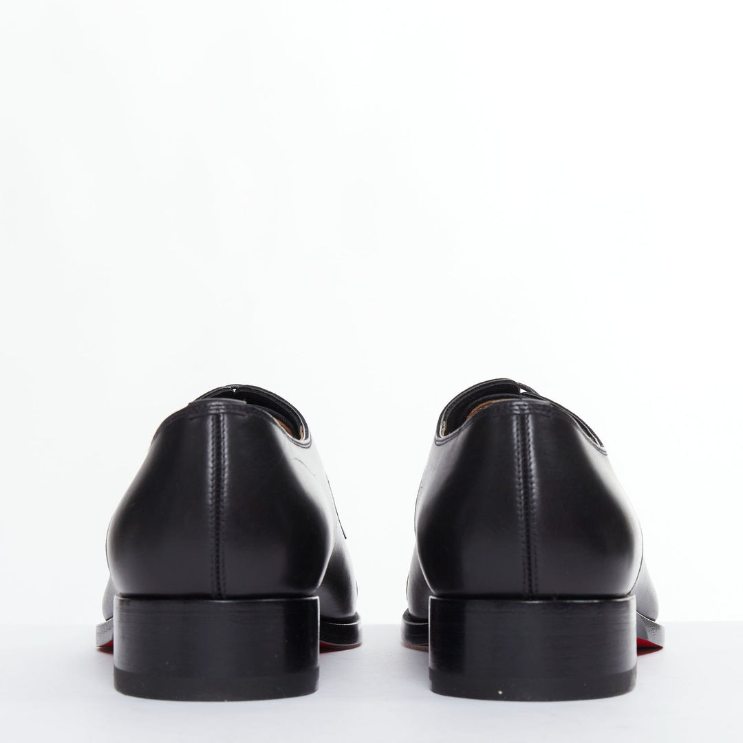 CHRISTIAN LOUBOUTIN Maltese black silver stud toe lace derby brogue EU42.5