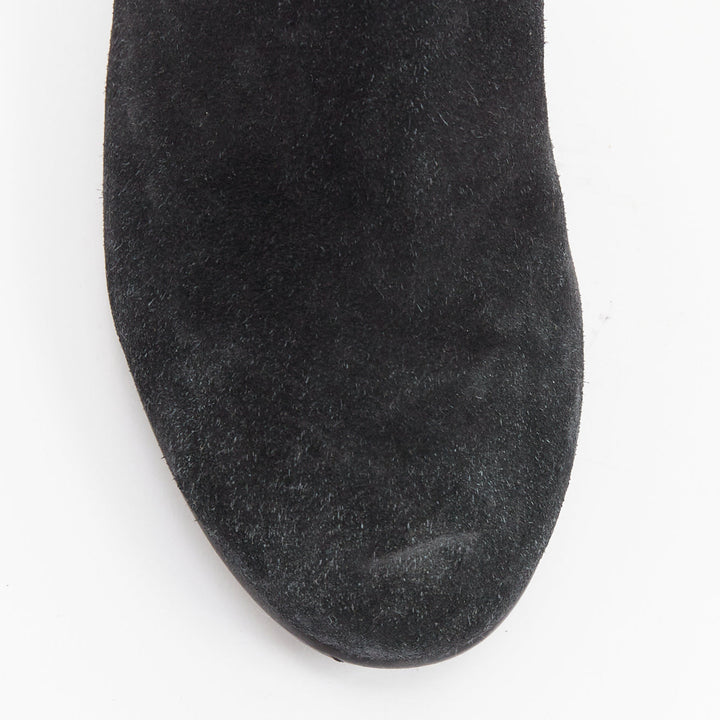 GIUSEPPE ZANOTTI Sandra black suede flat over the knee thigh high boots EU35