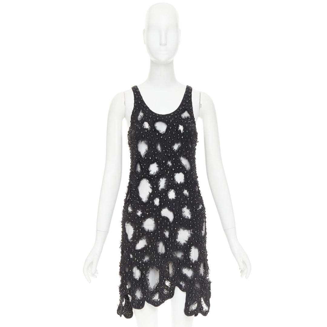 LOUIS VUITTON 2024 Runway beaded sequin tulle distressed cutout dress Zendaya