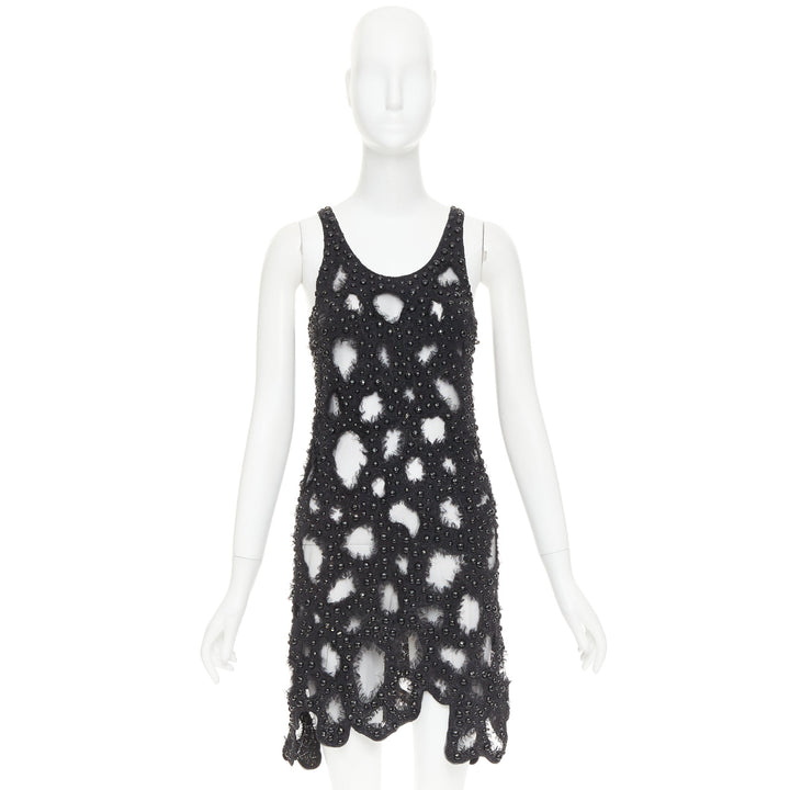 LOUIS VUITTON 2024 Runway beaded sequin tulle distressed cutout dress Zendaya