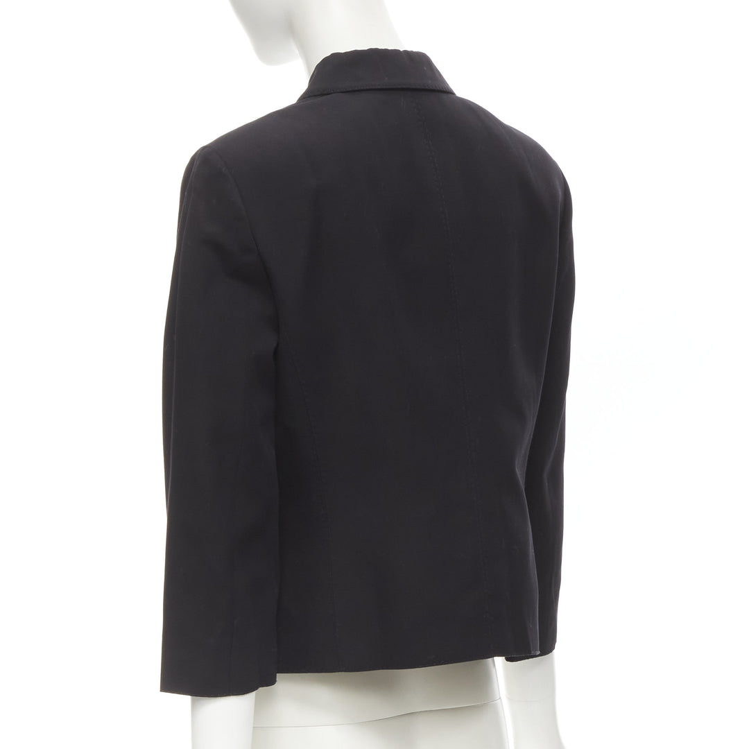 VALENTINO Vintage copper tone square buttons black cropped blazer IT44 L