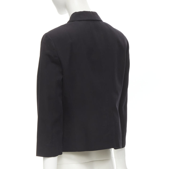 VALENTINO Vintage copper tone square buttons black cropped blazer IT44 L